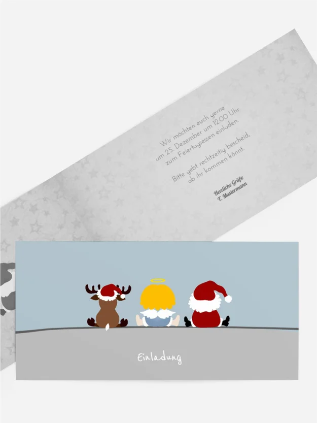 Einladungskarte geschäftlich Trio