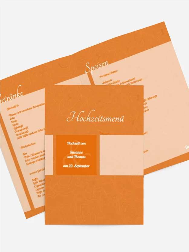 Hochzeitsmenü Hochzeitsglück