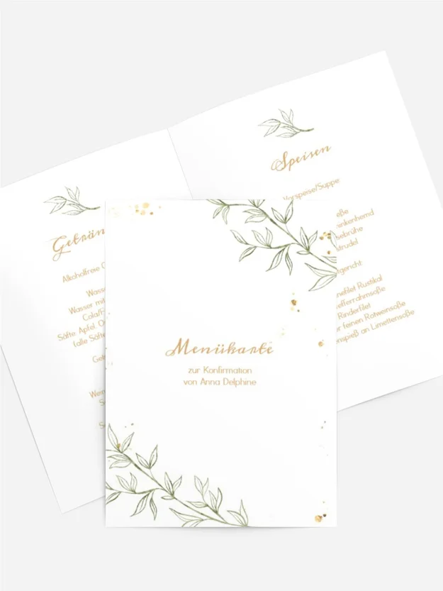 Menükarte Konfirmation Tropisch