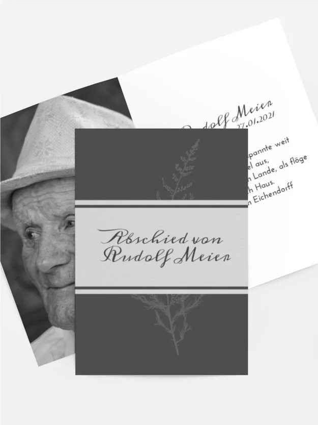 Sterbebildkarte Gelassenheit