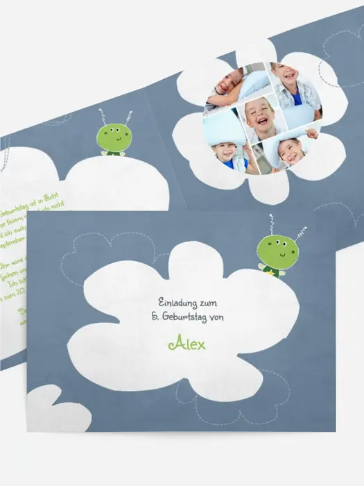 Kindergeburtstagseinladung "Alien mit Foto"