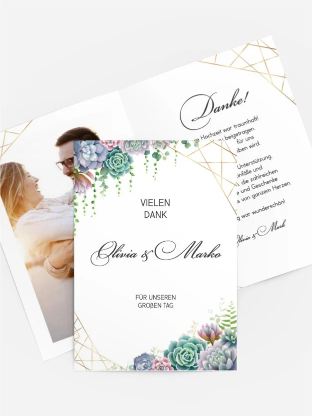 Dankeskarte Florale Geometrie