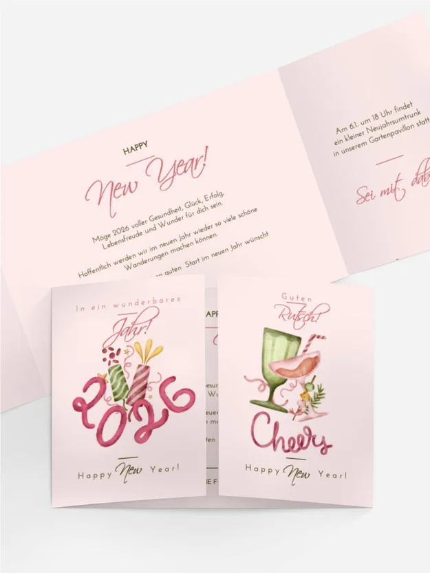 Neujahrskarte Neujahrscocktail