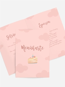 Menükarte Geburtstag Cloud-Urlaub