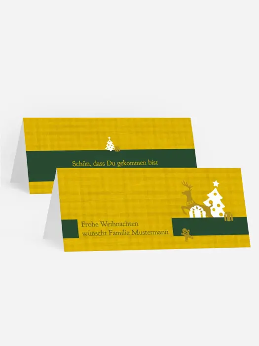 Weihnachtstischkarte Geschenke