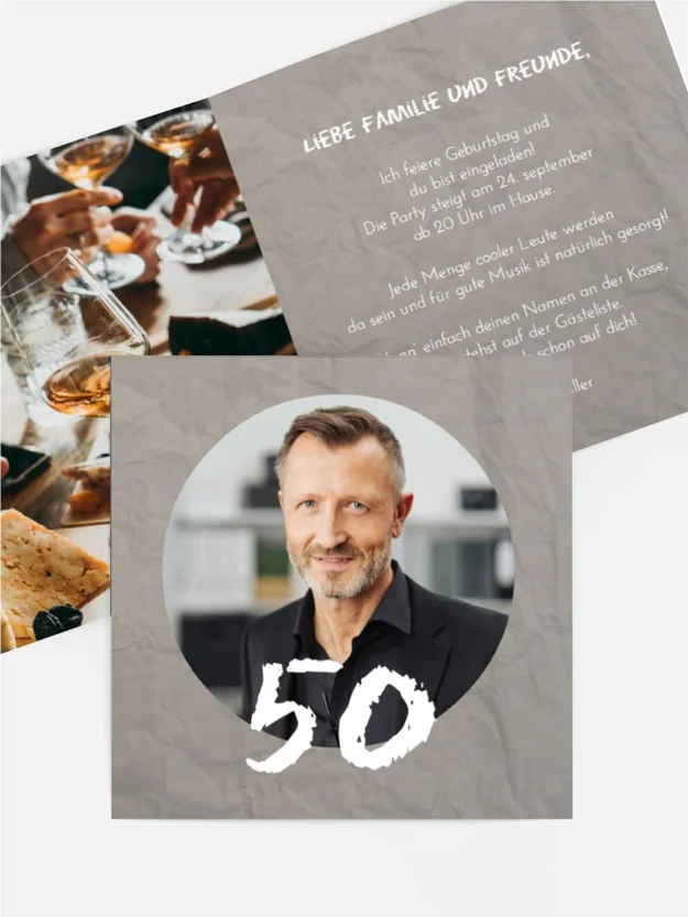 Geburtstagseinladung Faltiges Papier