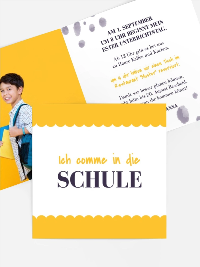 Einladungskarte Einschulung Junger Student Einladungskarte Einschulung Junger Student