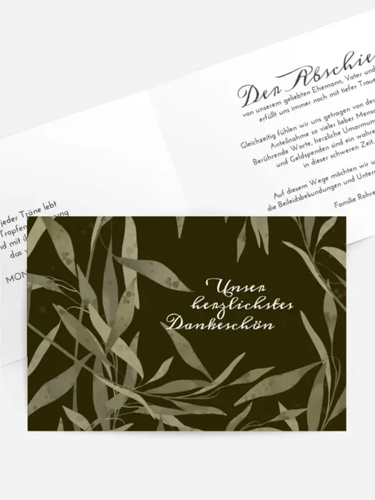 Dankeskarte Ruhiger Hain