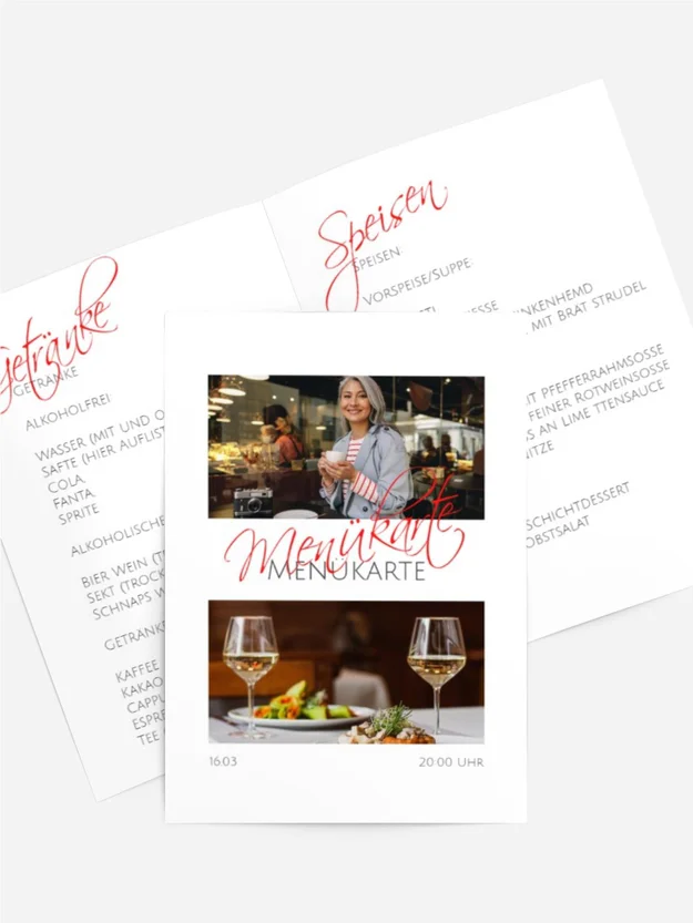 Menükarte Geburtstag  Fotoerinnerungen