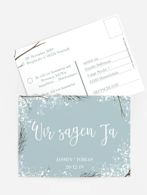 Antwortkarte Schneeflocken