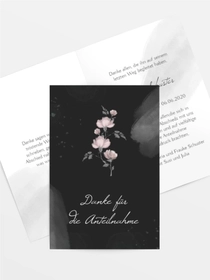 Trauerdanksagung Tiefes Trauerschwarz im Zeichen der Liebe