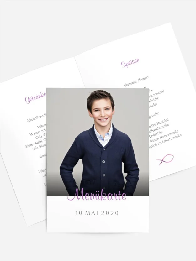 Menükarte Konfirmation Mercy Menükarte Konfirmation Mercy