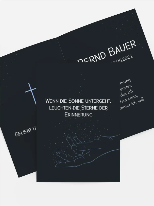 Sterbebildkarte Berührung der Seele