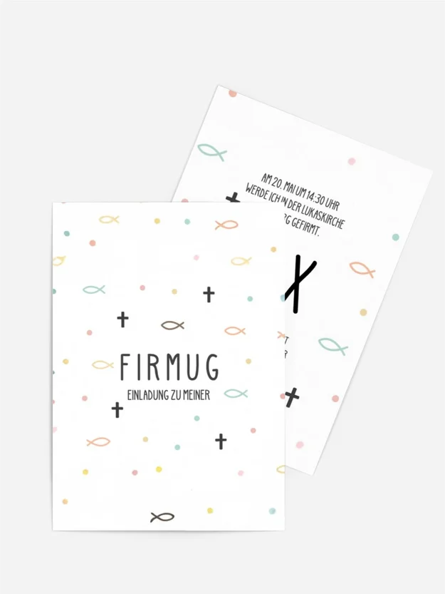 Einladungskarte Firmung Kleiner Fisch