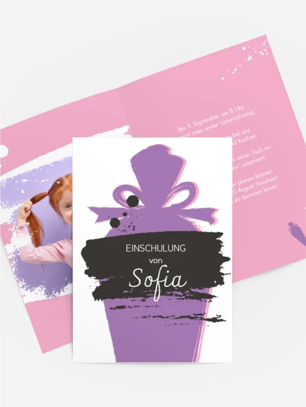 Einschulungskarte Zuckertüte