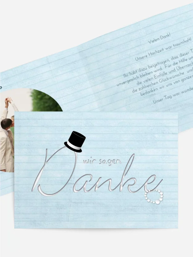 Dankeskarte Hochzeit "Kette Zylinder" Dankeskarte Hochzeit "Kette Zylinder"