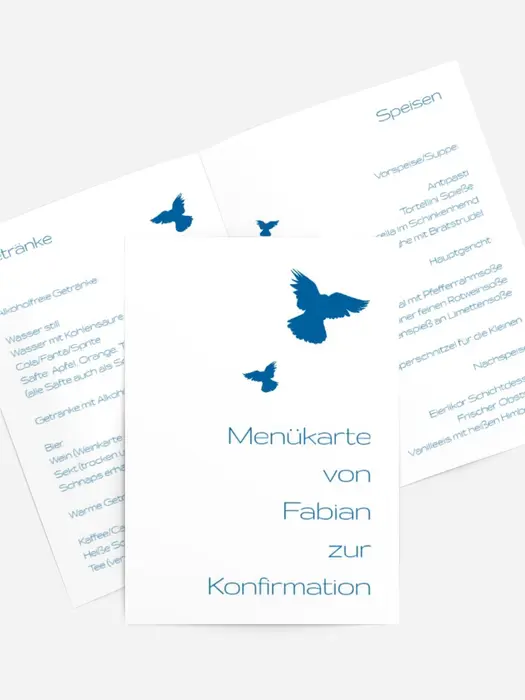 Konfirmation Menükarte Taube