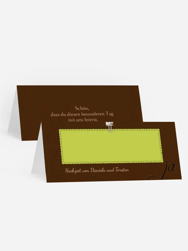 Tischkarte Liebesnachricht