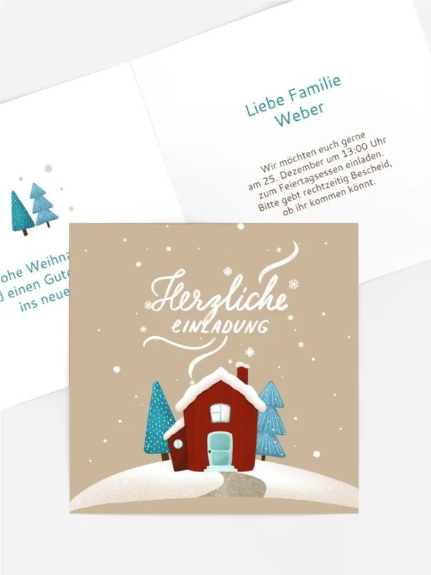 Einladung Weihnachten Weihnachtshaus