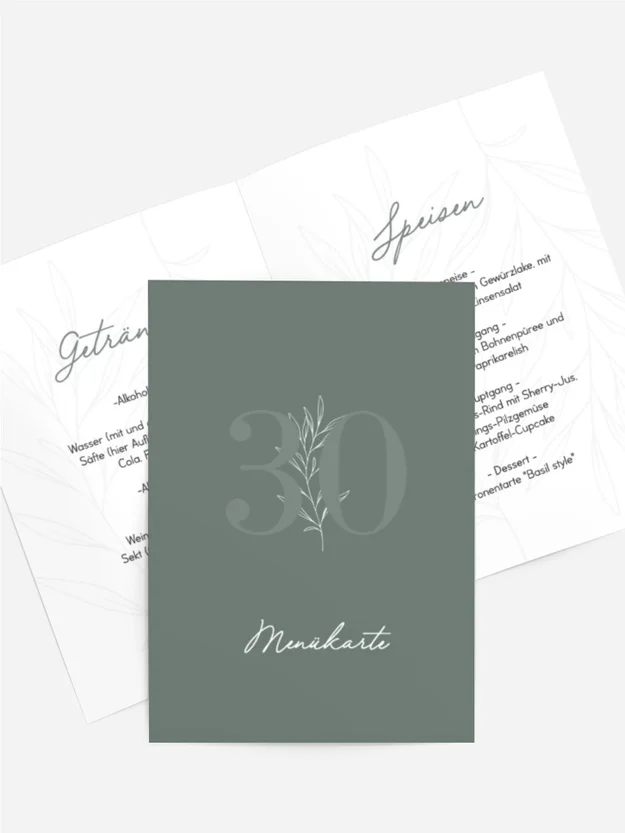 Menükarte Geburtstag Gesundheit