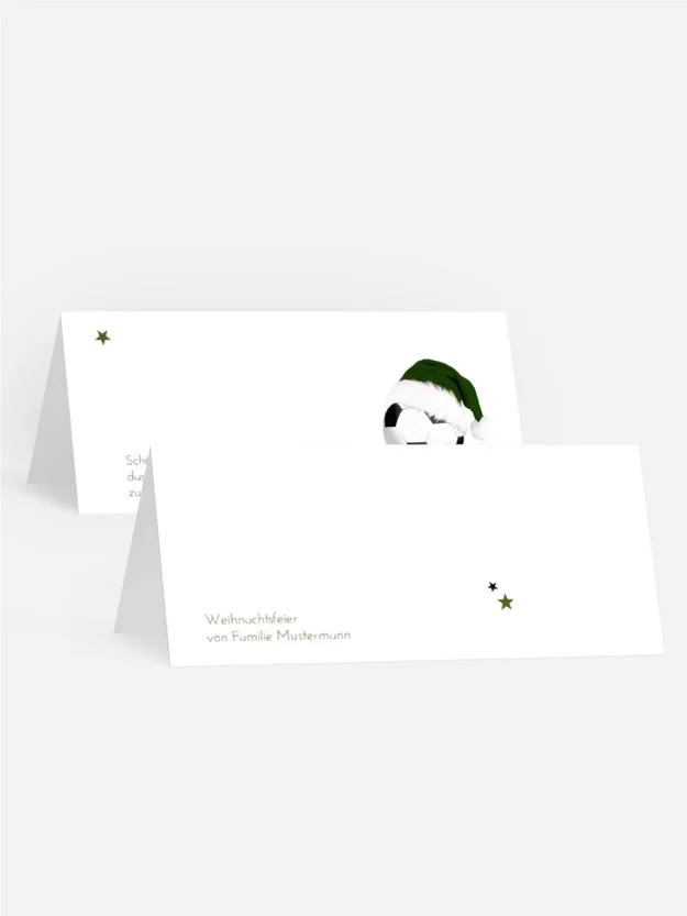 Weihnachts Tischkarte Fußballmütze Weihnachts Tischkarte Fußballmütze