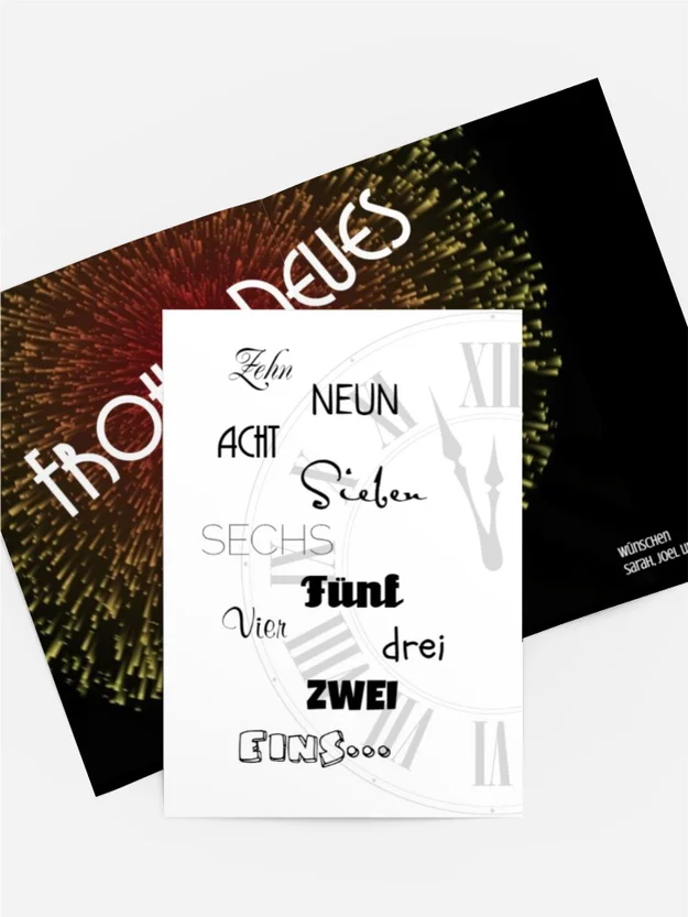 Neujahrskarte Countdown