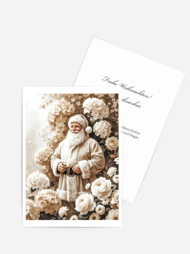 Fine Art Karte Weihnachtsmann | Text Personalisierbar