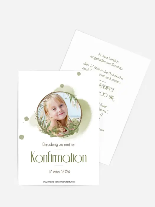 Einladungskarte Konfirmation Sommerpflanze Einladungskarte Konfirmation Sommerpflanze