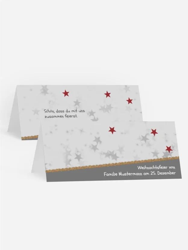 Weihnachtstischkarte Farbbäumchen