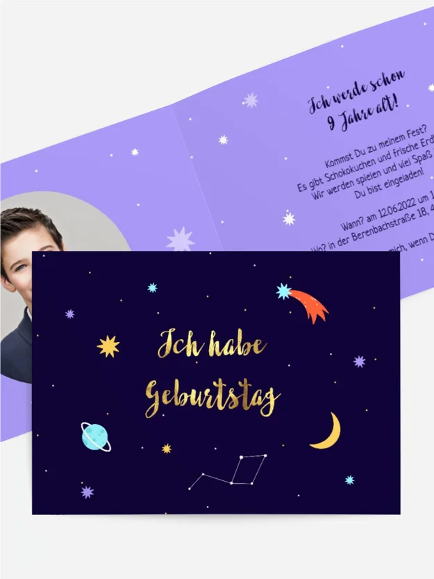 Geburtstagseinladung Space Party