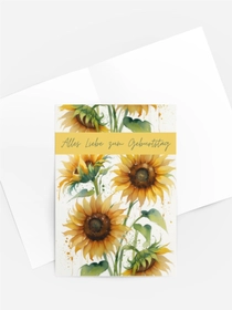 Aquarellkarte „Sonnenstrahl“ – Alles Liebe zum Geburtstag