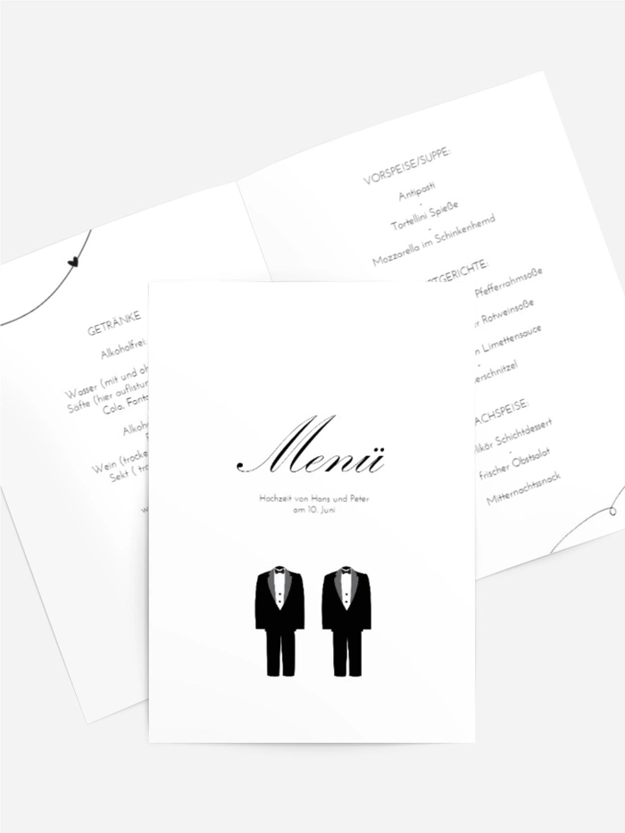 Menükarte suits