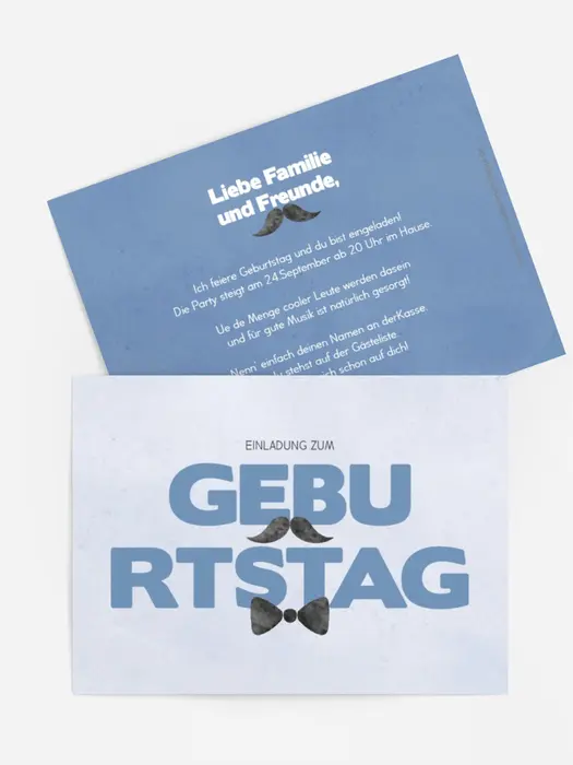 Geburtstagseinladung Festlicher Schnurrbart
