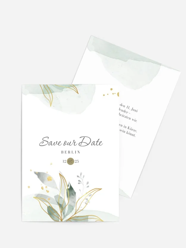 Save the Date Karte Blume wachte