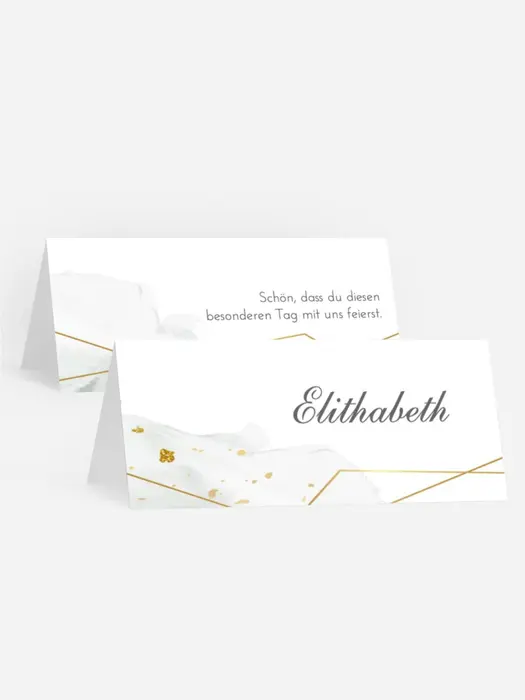Tischkarte Goldstücke