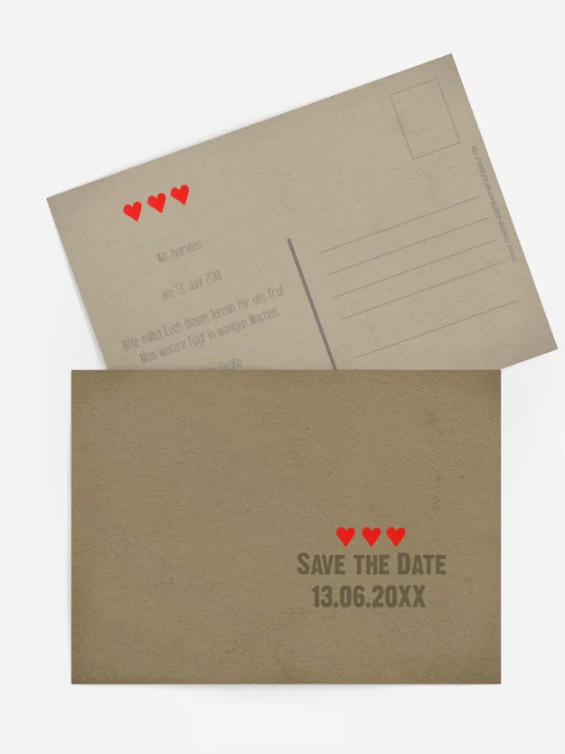 Save the Date Vintage Herzen