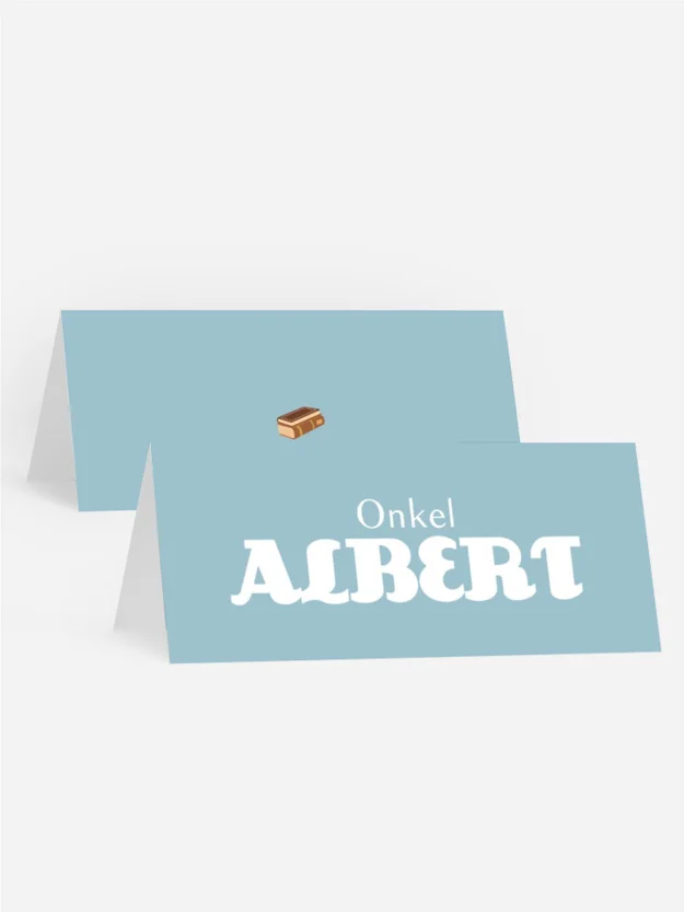 Tischkarte Weihnachten Spielzeug im Wald