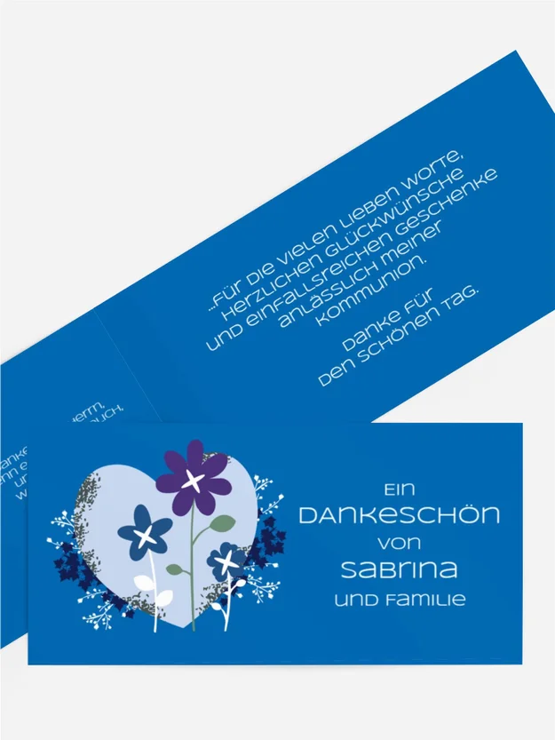 Dankeskarte Kommunion Herz