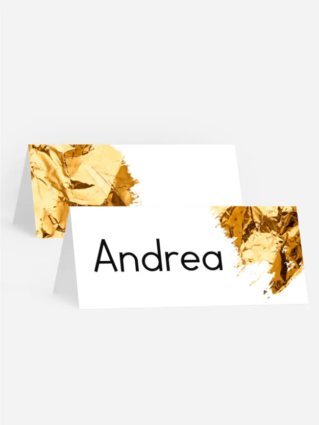 Tischkarte Geburtstag Goldplättchen