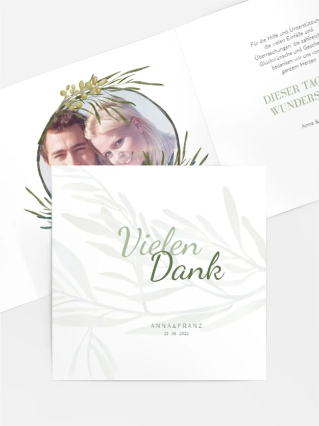 Dankeskarte Оliv Paar Dankeskarte Оliv Paar