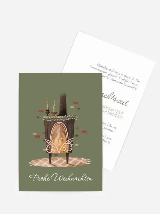 Grußkarte Weihnachten Warm am Herd