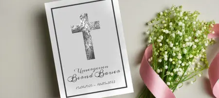 Einladungskarte zur Beerdigung Unvergessen