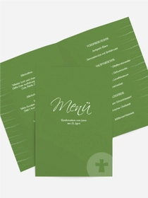 Menükarte Konfirmation Wellen Kreuz