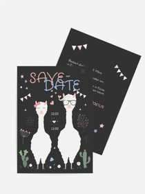 Save the Date Karte Lamas Hochzeit Save the Date Karte Lamas Hochzeit