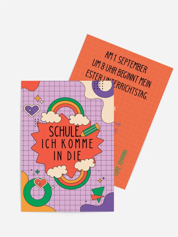 Einladungskarte Einschulung In einem Käfig