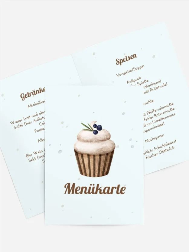 Menükarte Geburtstag Leckeres Dessert