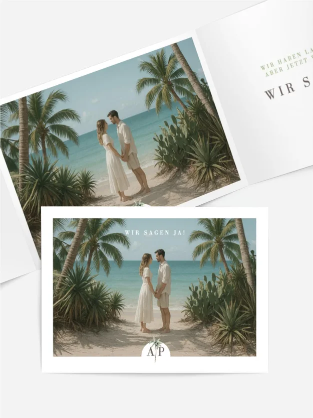 Hochzeitseinladung Oase der Liebe