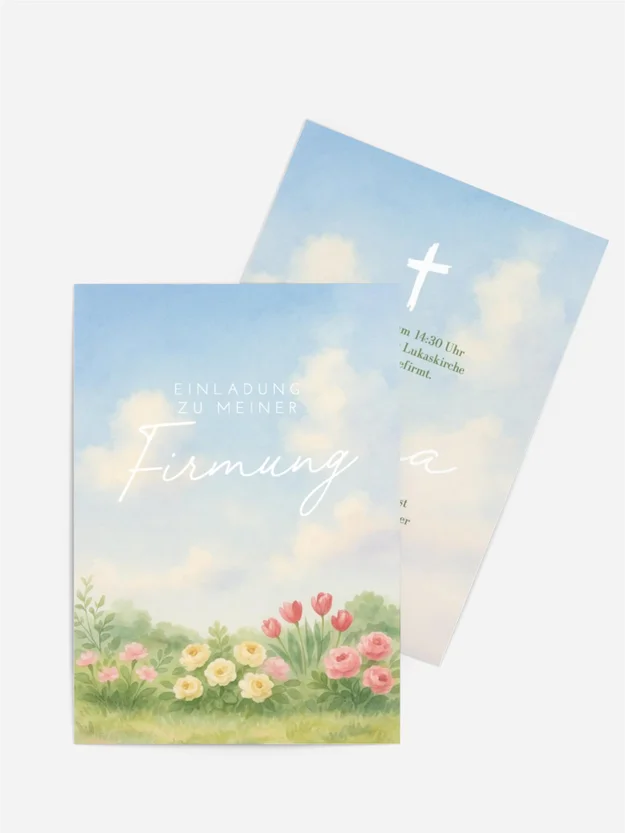 Einladungskarte Firmung Grasbewachsene Wiesen