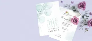 Vorlage fuer Save-the-Date Karte mit Text und Datum