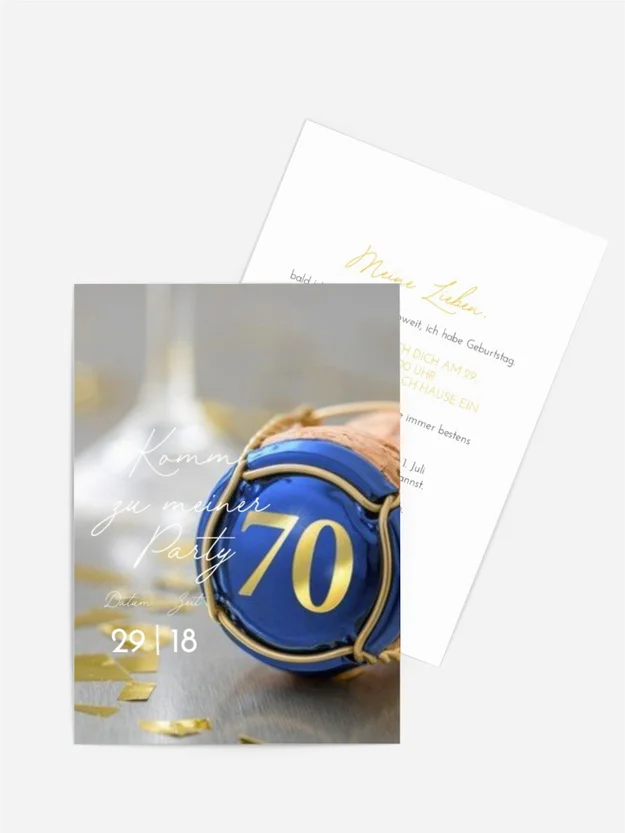 Geburtstagseinladung Jubiläums-Champagner